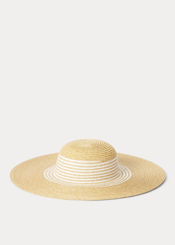 Women's Ralph Lauren Striped Paper Sun Hats | 946350TCQ